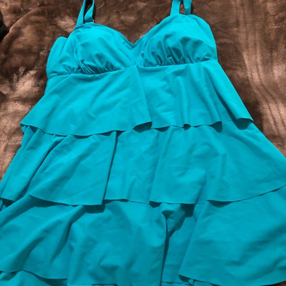 Turquoise swim dress - Picture 1 of 3